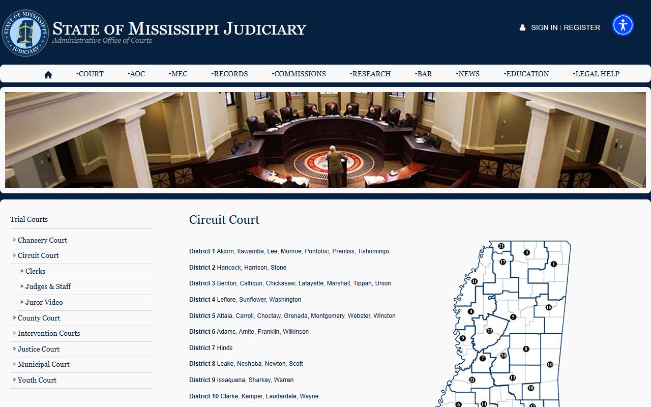 Bolivar County court records Circuit Court jurisdiction overview