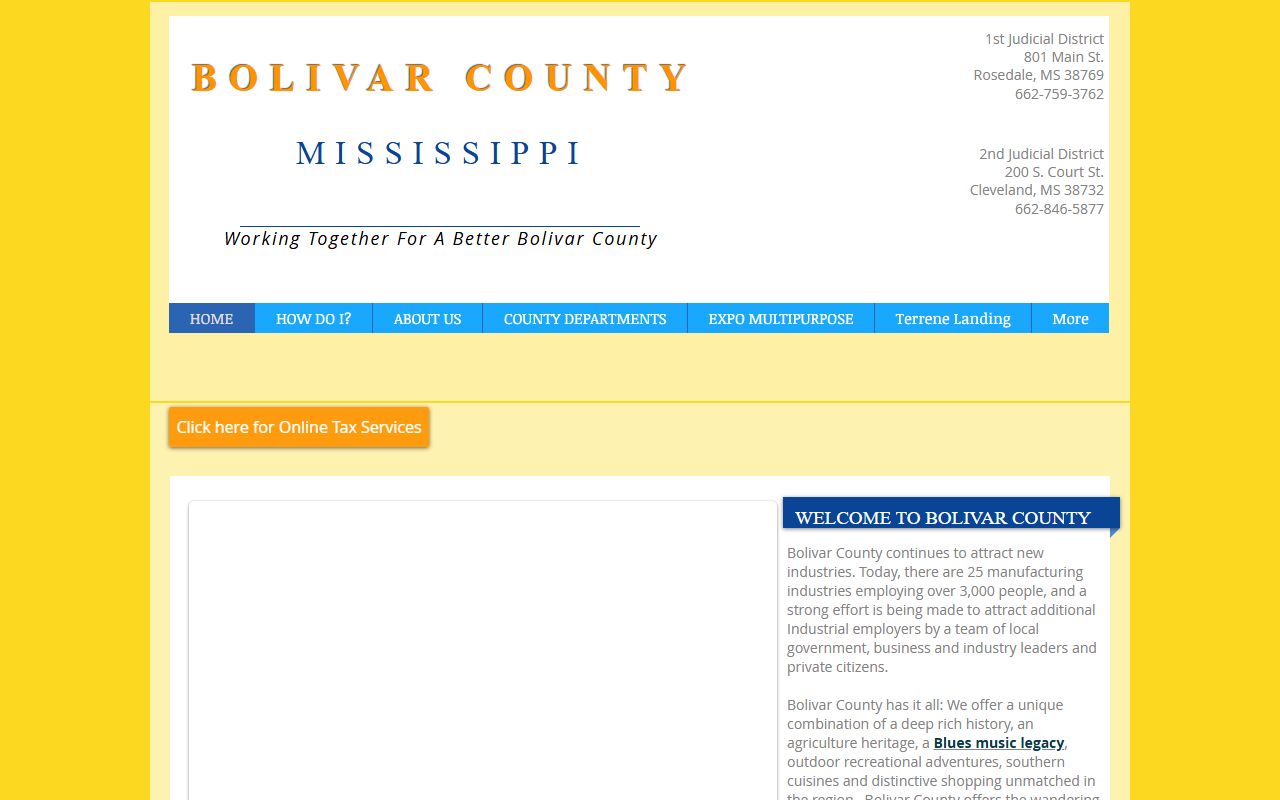 Bolivar County official government site for court records